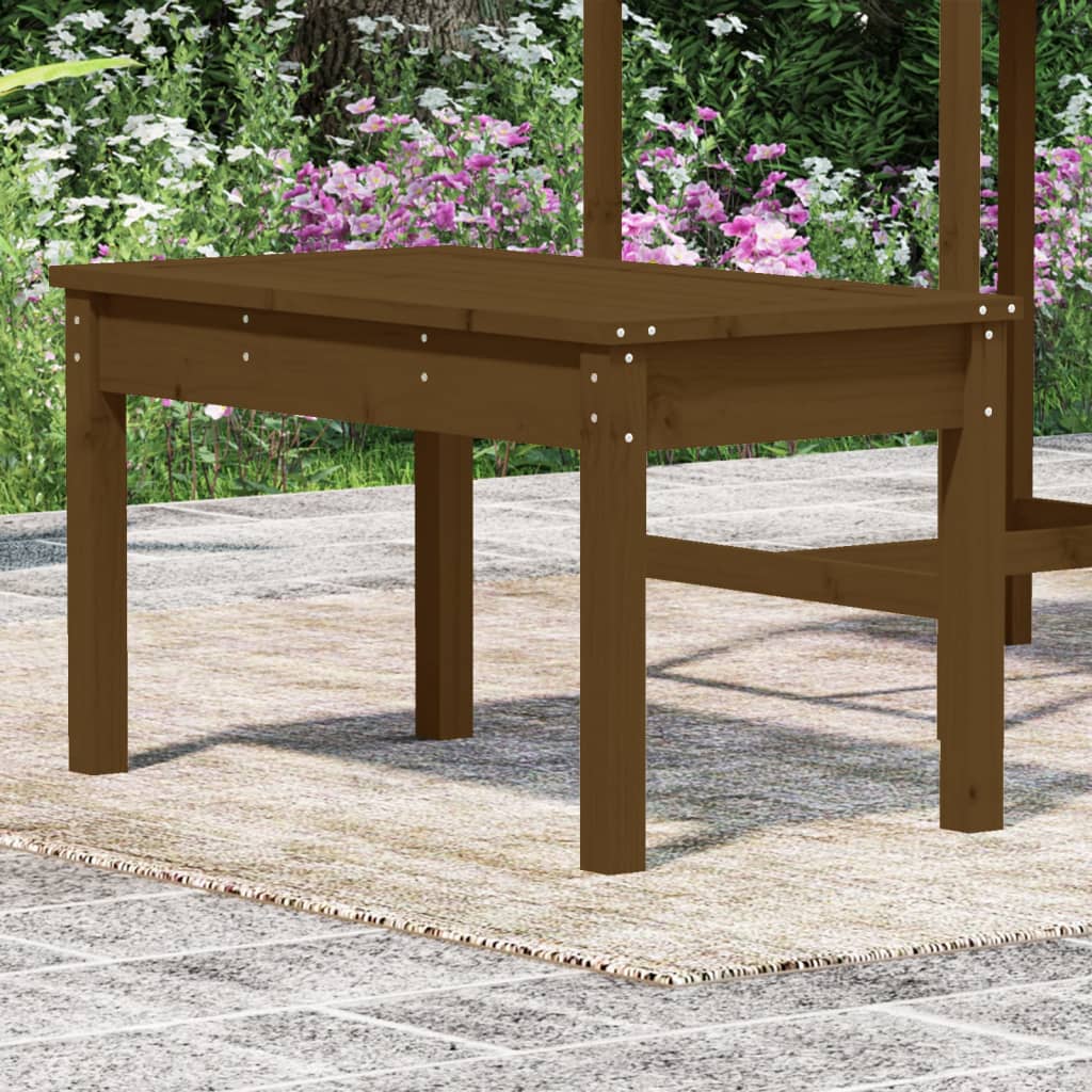 Solid Pine Garden Bench 80x44x45 cm - Honey Brown Finish