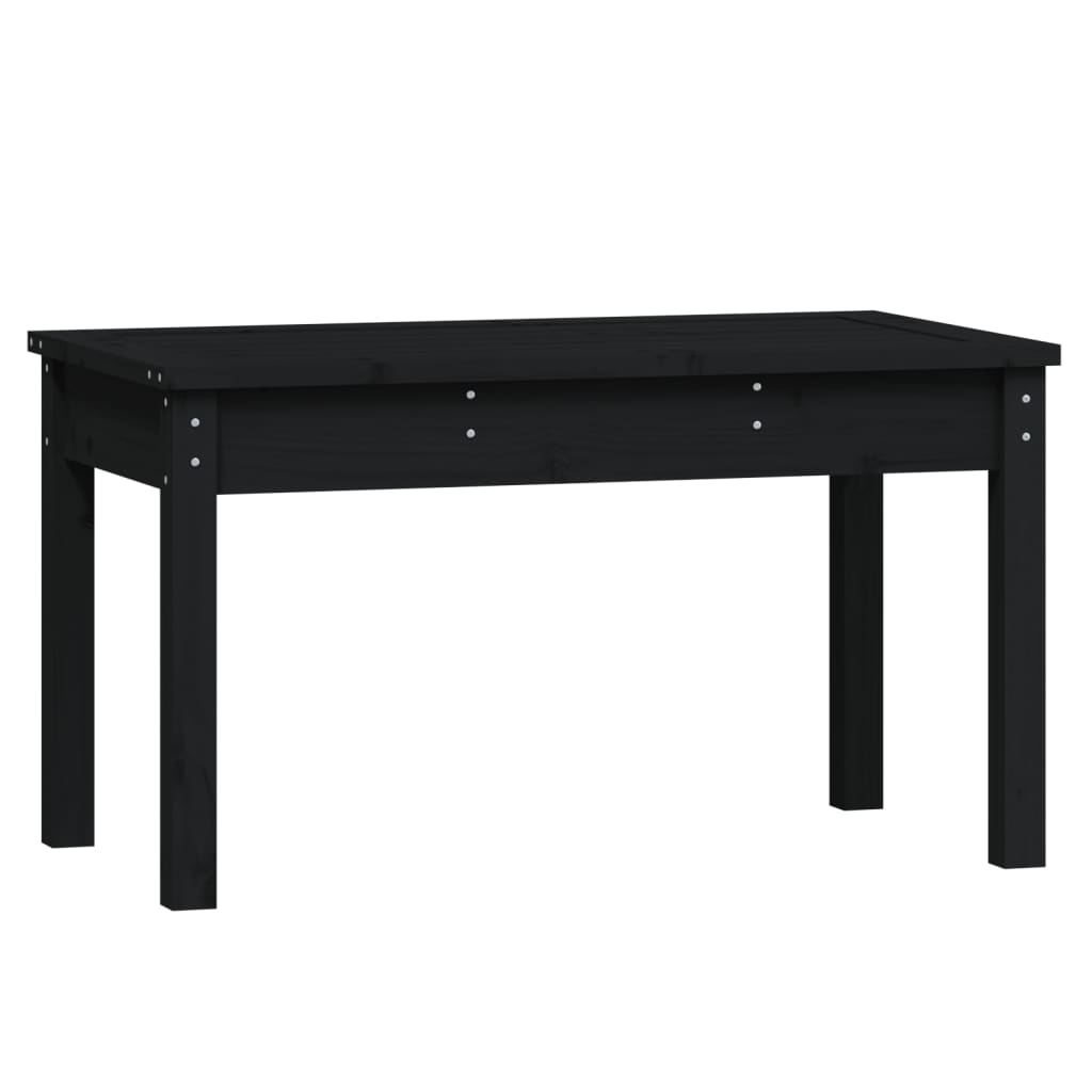 Solid Pine Garden Bench 80x44x45 cm - Black Finish