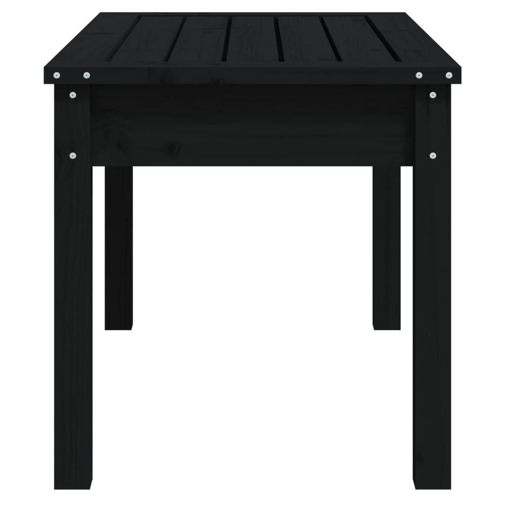 Solid Pine Garden Bench 80x44x45 cm - Black Finish