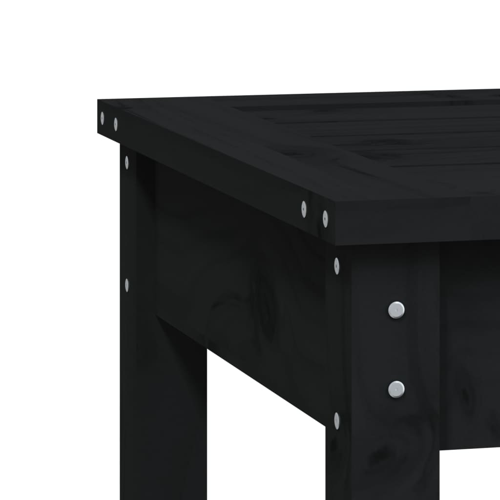 Solid Pine Garden Bench 80x44x45 cm - Black Finish