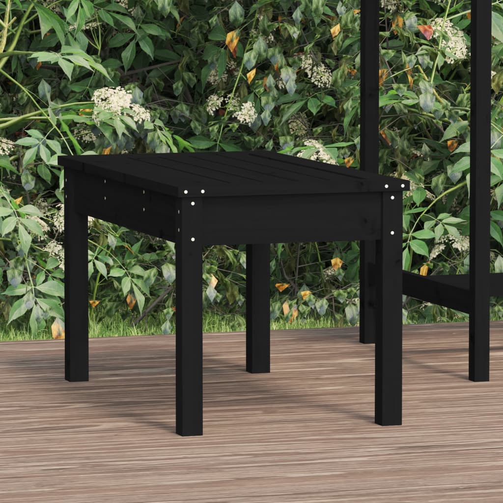 Solid Pine Garden Bench 80x44x45 cm - Black Finish