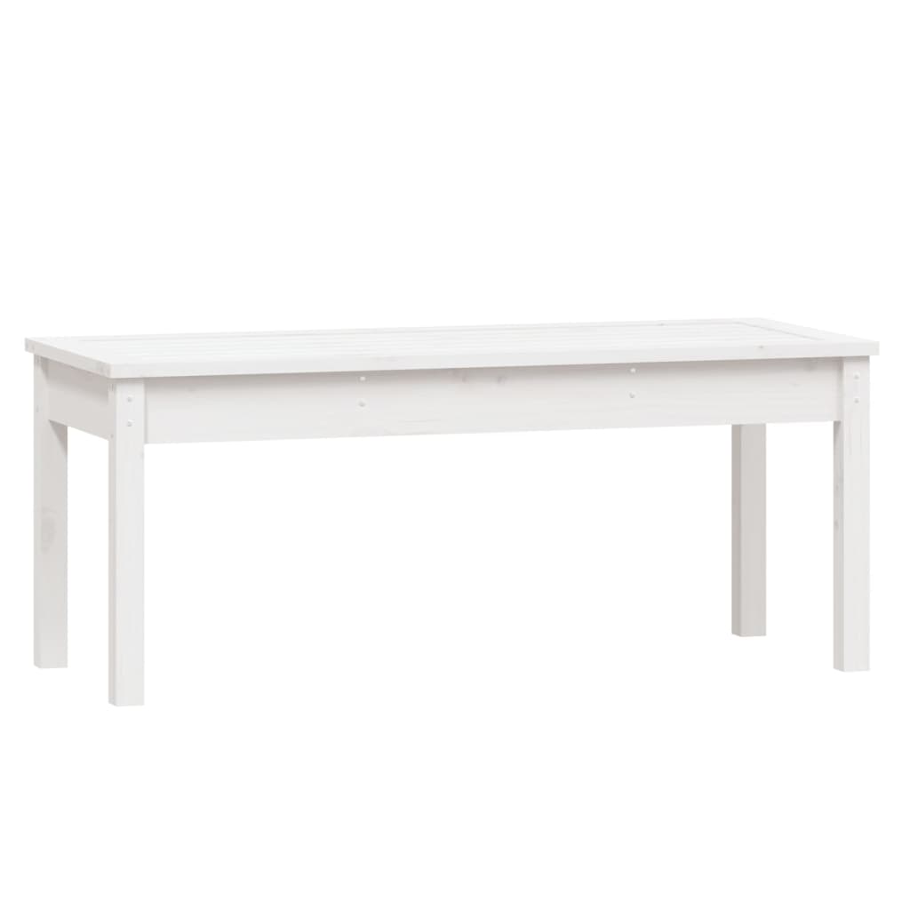 Solid Pine Garden Bench - White, 109x44x45 cm