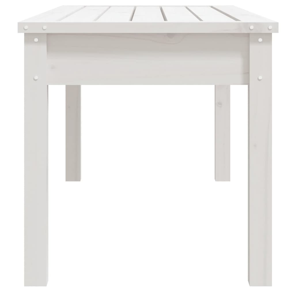 Solid Pine Garden Bench - White, 109x44x45 cm