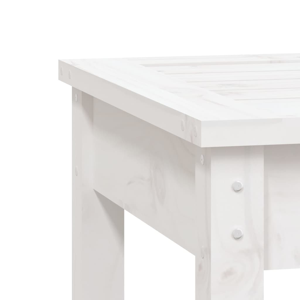 Solid Pine Garden Bench - White, 109x44x45 cm