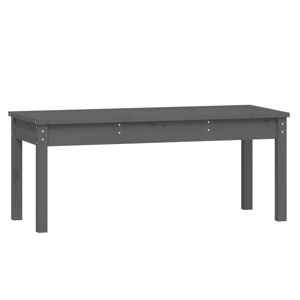 Solid Pine Garden Bench, Grey, 109x44x45 cm - Durable Outdoor Seating
