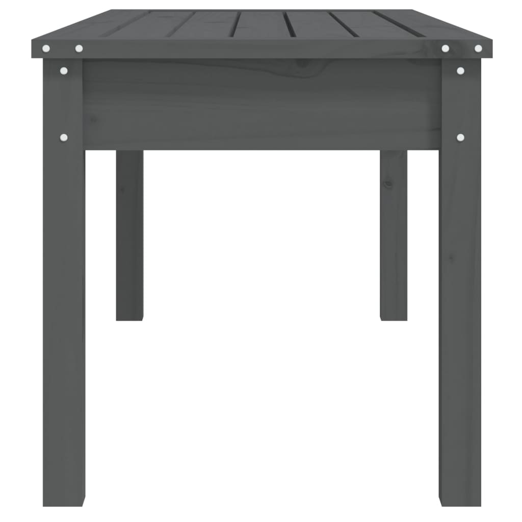 Solid Pine Garden Bench, Grey, 109x44x45 cm - Durable Outdoor Seating