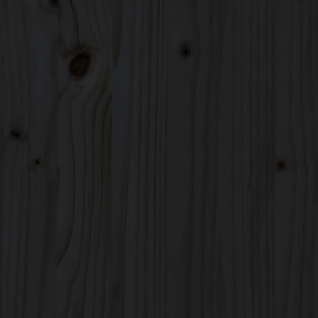 Solid Pine Garden Bench in Black, 109x44x45 cm