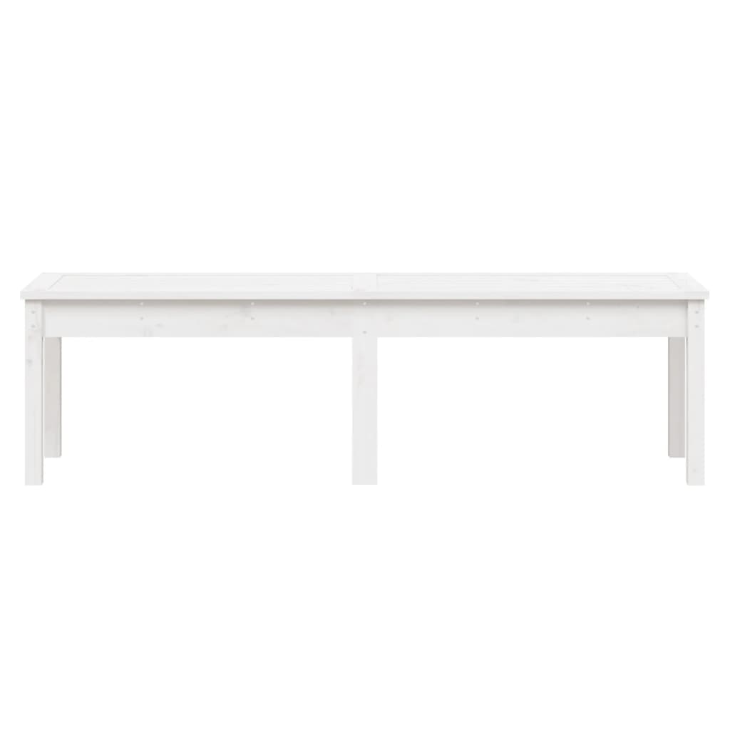 White Solid Pine 2-Seater Garden Bench 159.5x44x45 cm
