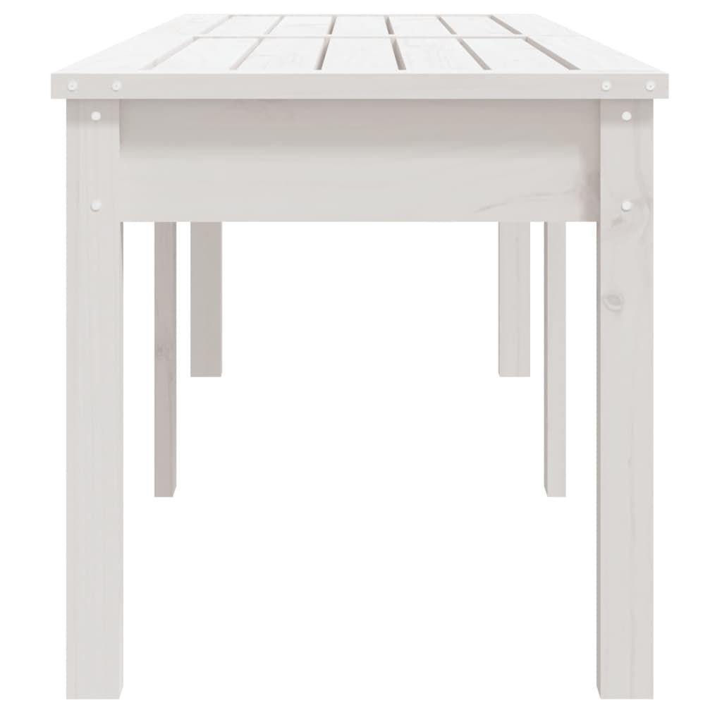 White Solid Pine 2-Seater Garden Bench 159.5x44x45 cm