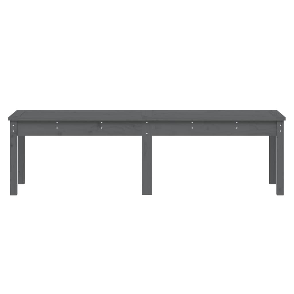 2-Seater Grey Garden Bench | Solid Pine Wood 159.5x44x45 cm