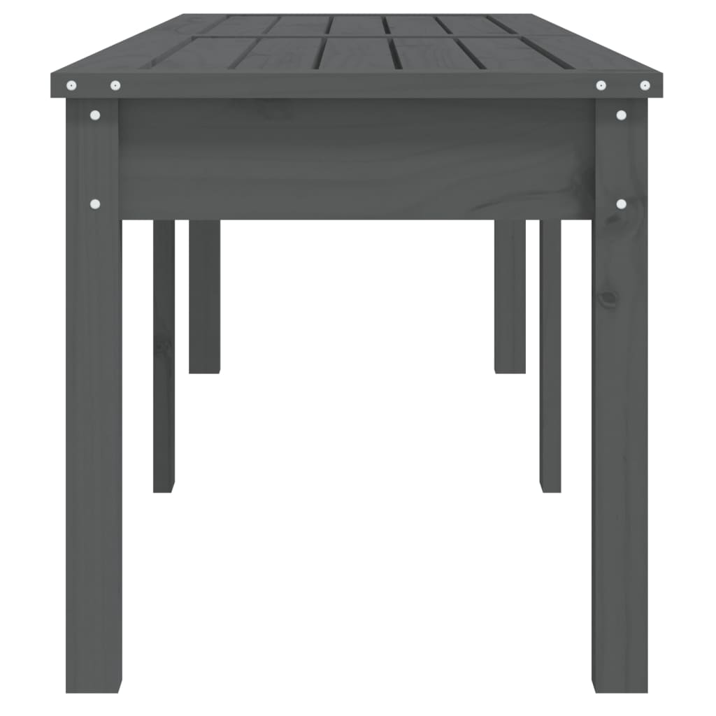 2-Seater Grey Garden Bench | Solid Pine Wood 159.5x44x45 cm