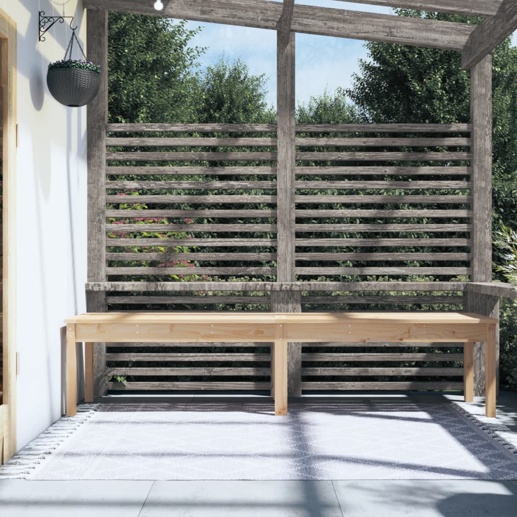 Solid Pine 2-Seater Garden Bench - 203.5x44x45 cm Sturdy & Stylish
