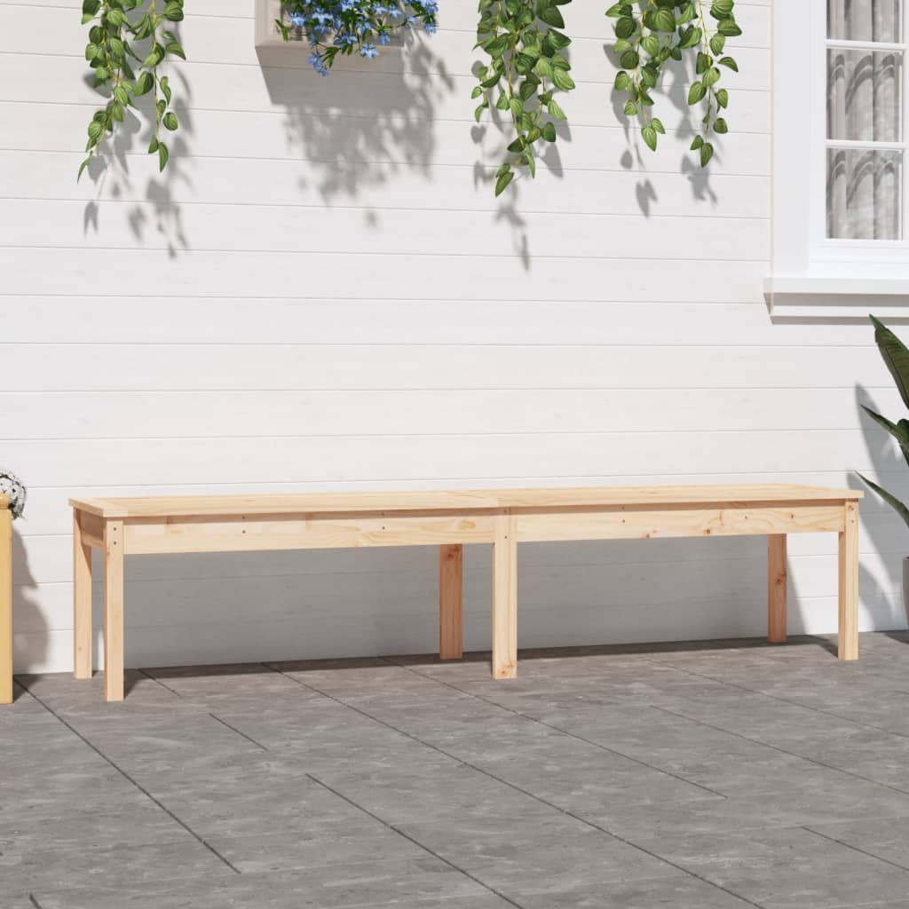 Solid Pine 2-Seater Garden Bench - 203.5x44x45 cm Sturdy & Stylish