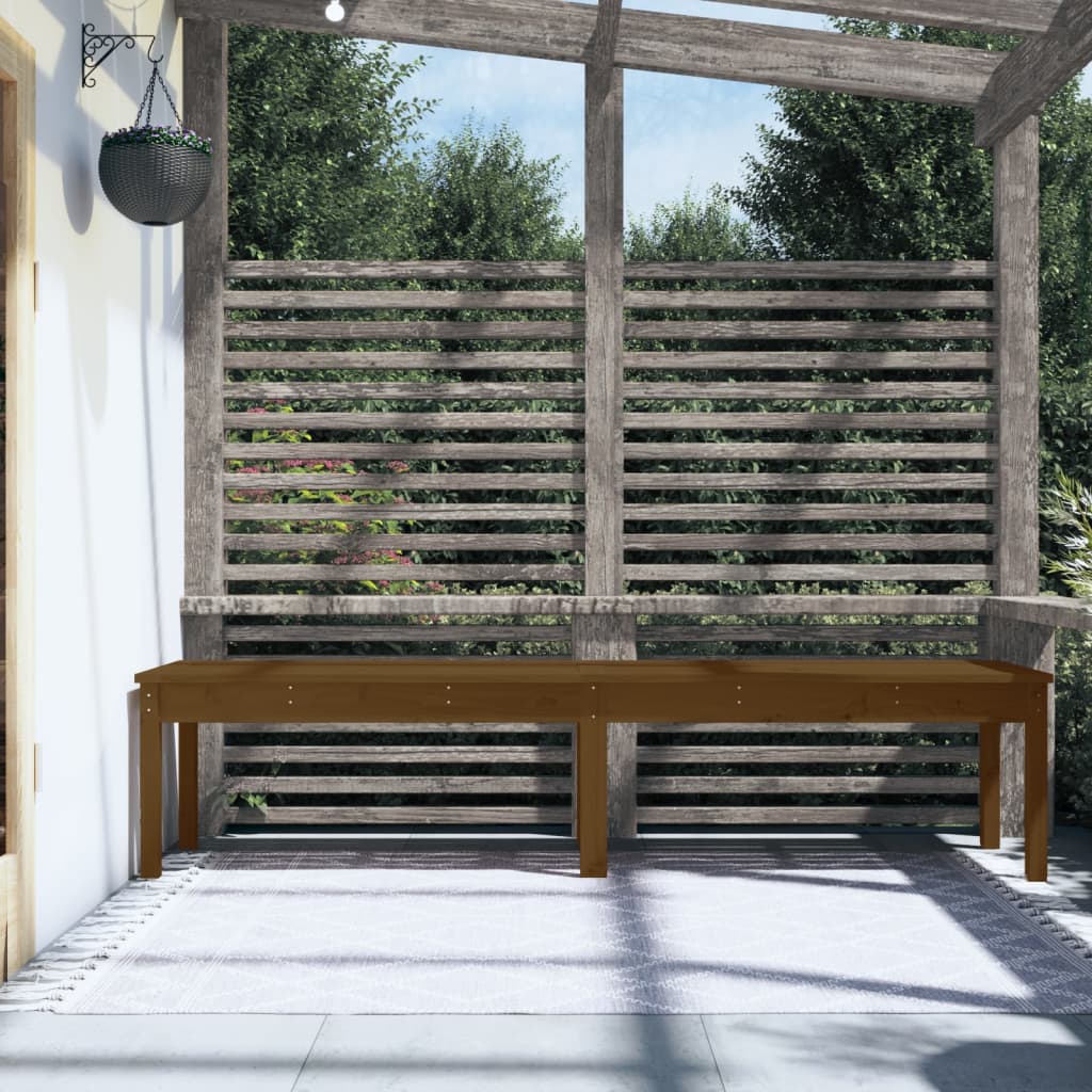 Cozy 2-Seater Garden Bench | Honey Brown Pine Wood 203.5cm