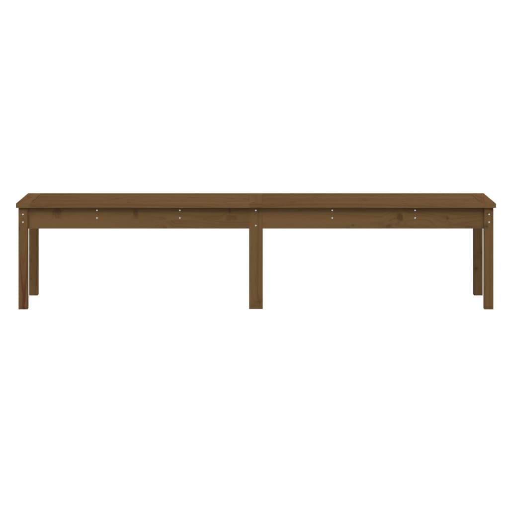 Cozy 2-Seater Garden Bench | Honey Brown Pine Wood 203.5cm