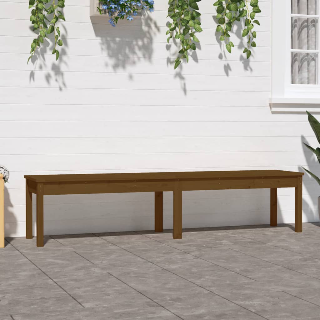 Cozy 2-Seater Garden Bench | Honey Brown Pine Wood 203.5cm
