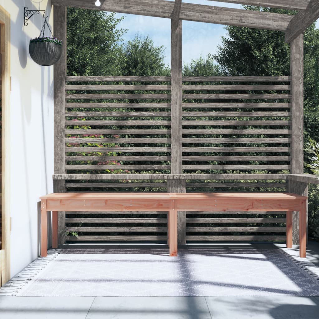 Solid Wood Douglas 2-Seater Garden Bench - 203.5x44x45 cm