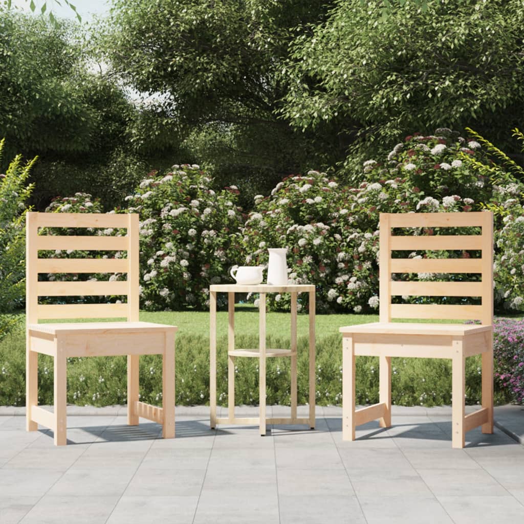 Solid Pine Garden Chairs Set of 2 - 50x48x91.5 cm