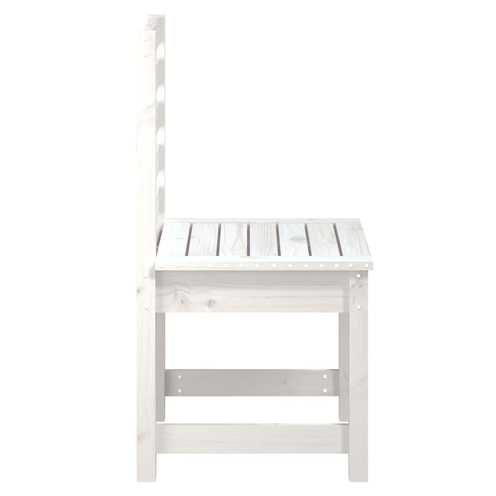 White Solid Pine Wood Garden Chairs Set of 2 - 50x48x91.5 cm