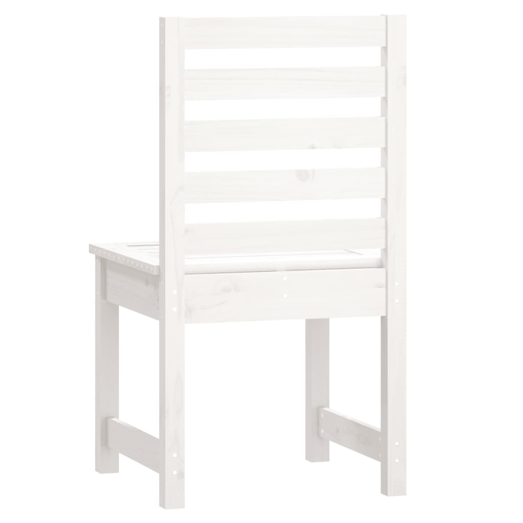 White Solid Pine Wood Garden Chairs Set of 2 - 50x48x91.5 cm