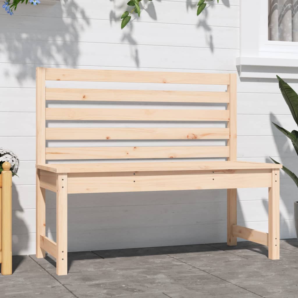 Solid Pine Garden Bench, 109 cm - Durable, Natural Wood Finish