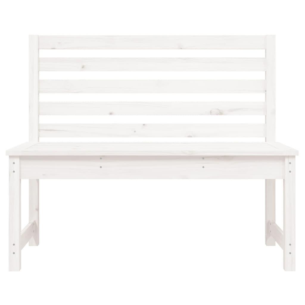 Solid Wood Pine Garden Bench 109 cm - Elegant White Finish
