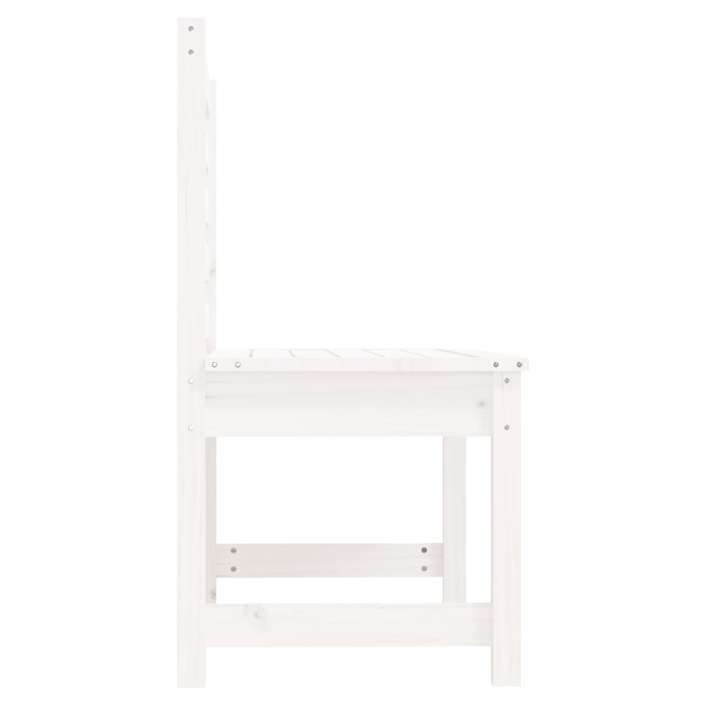 Solid Wood Pine Garden Bench 109 cm - Elegant White Finish