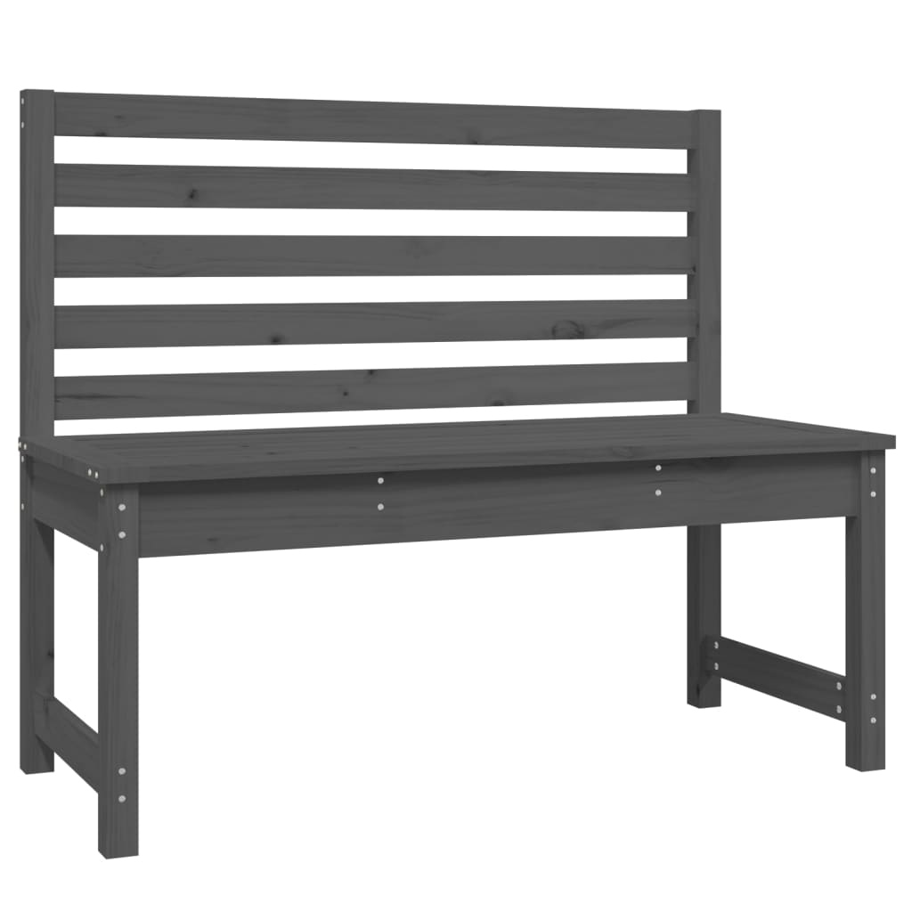 Solid Pine Garden Bench 109cm - Elegant Grey Finish