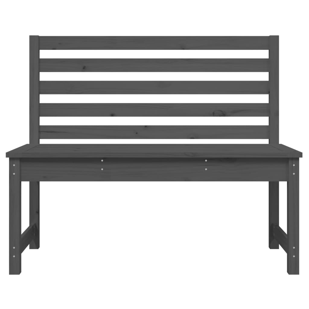 Solid Pine Garden Bench 109cm - Elegant Grey Finish