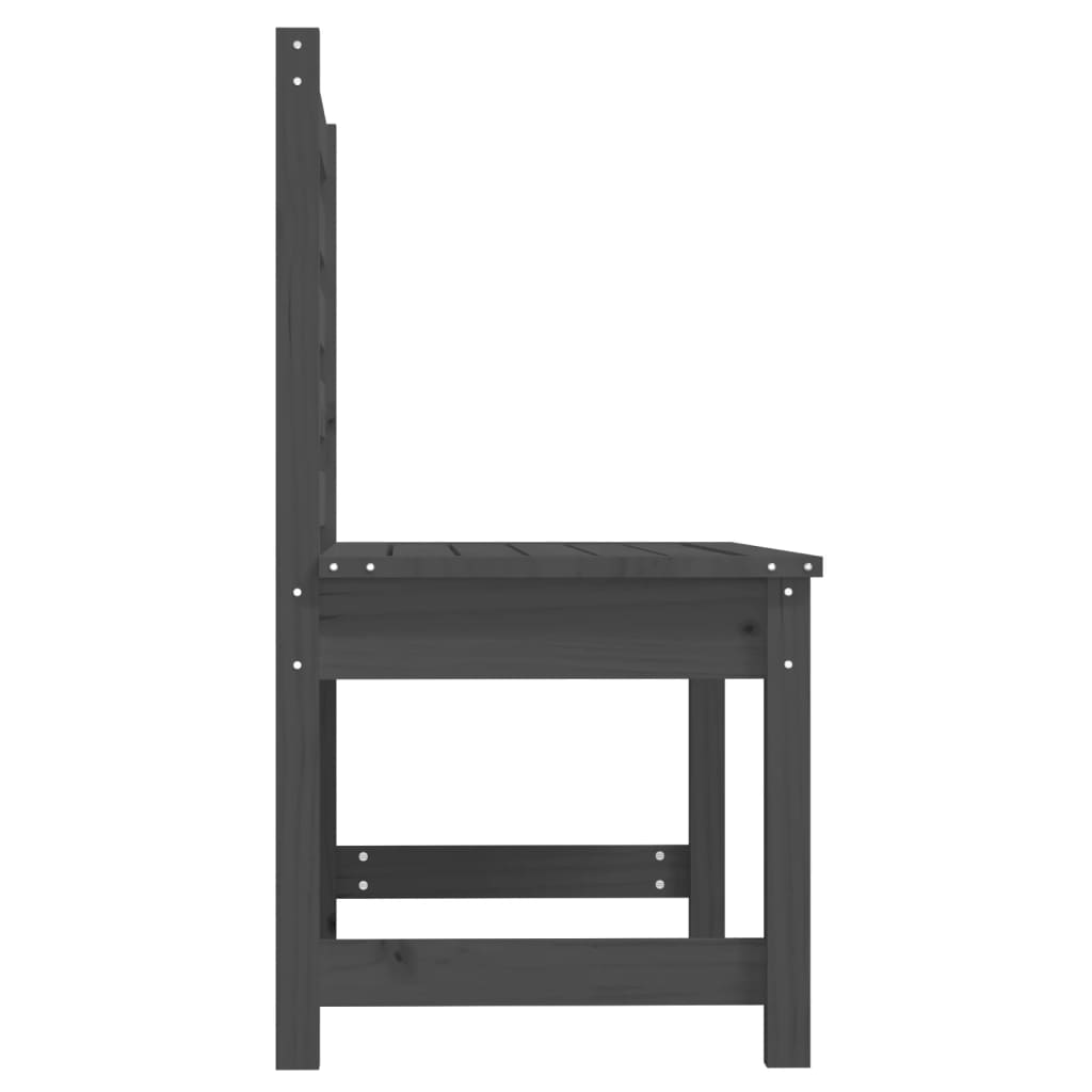 Solid Pine Garden Bench 109cm - Elegant Grey Finish