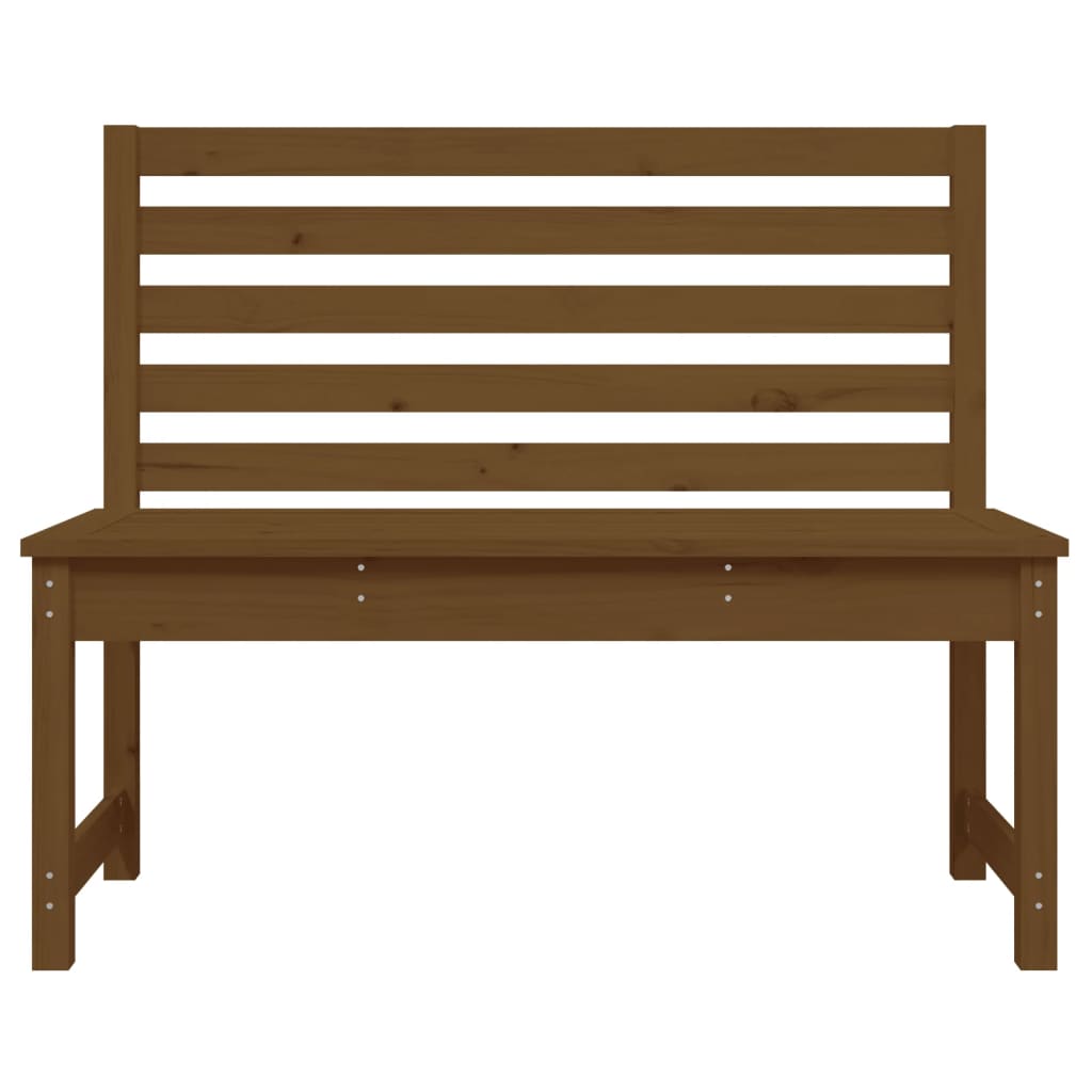 Solid Pine Wood Garden Bench - Honey Brown, 109 cm