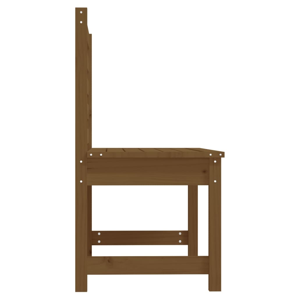 Solid Pine Wood Garden Bench - Honey Brown, 109 cm