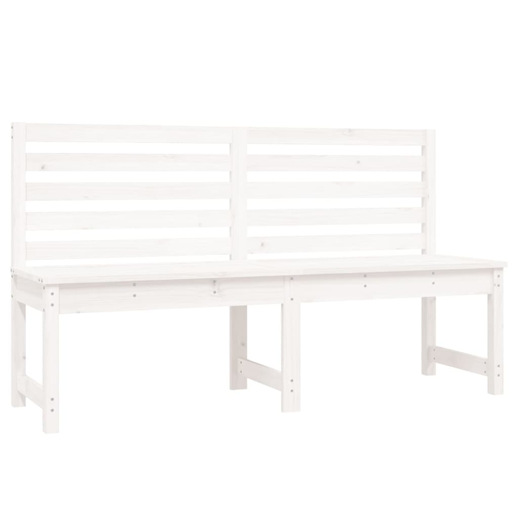 Elegant White Solid Pine Wood Garden Bench, 157.5 cm