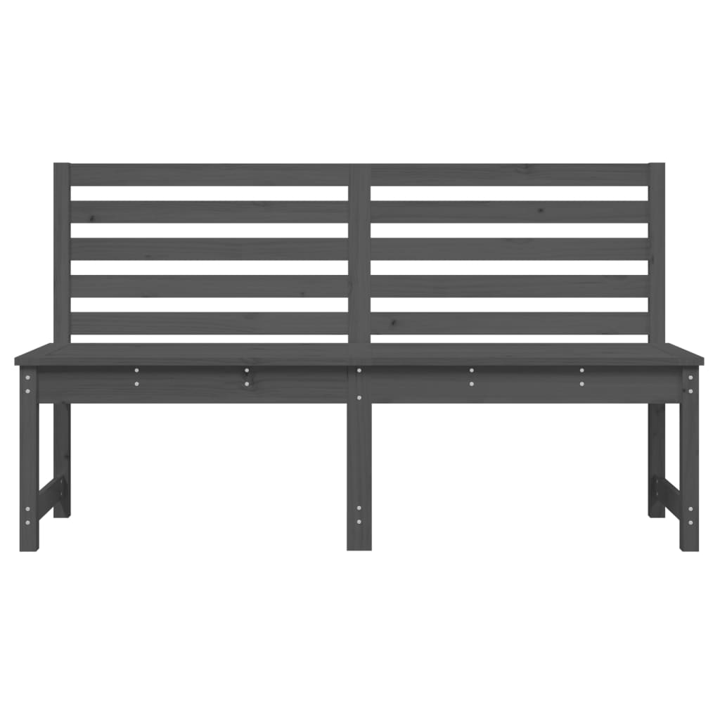 Solid Wood Pine Garden Bench - Grey, 157.5 cm