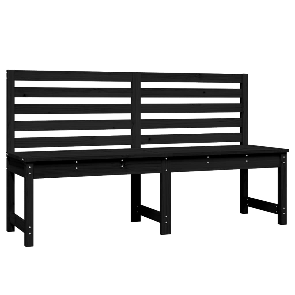 Solid Wood Pine Garden Bench, Black, 157.5 cm - Stylish & Durable