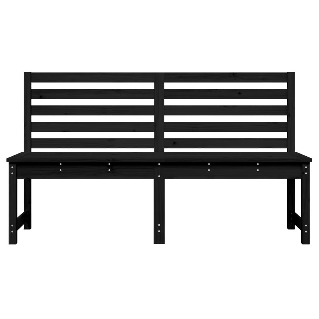Solid Wood Pine Garden Bench, Black, 157.5 cm - Stylish & Durable