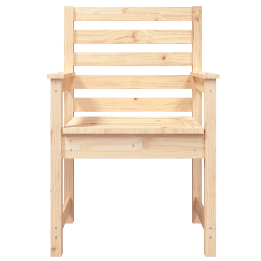 Solid Pine Wood Garden Chairs - Set of 2, 60x48x91 cm