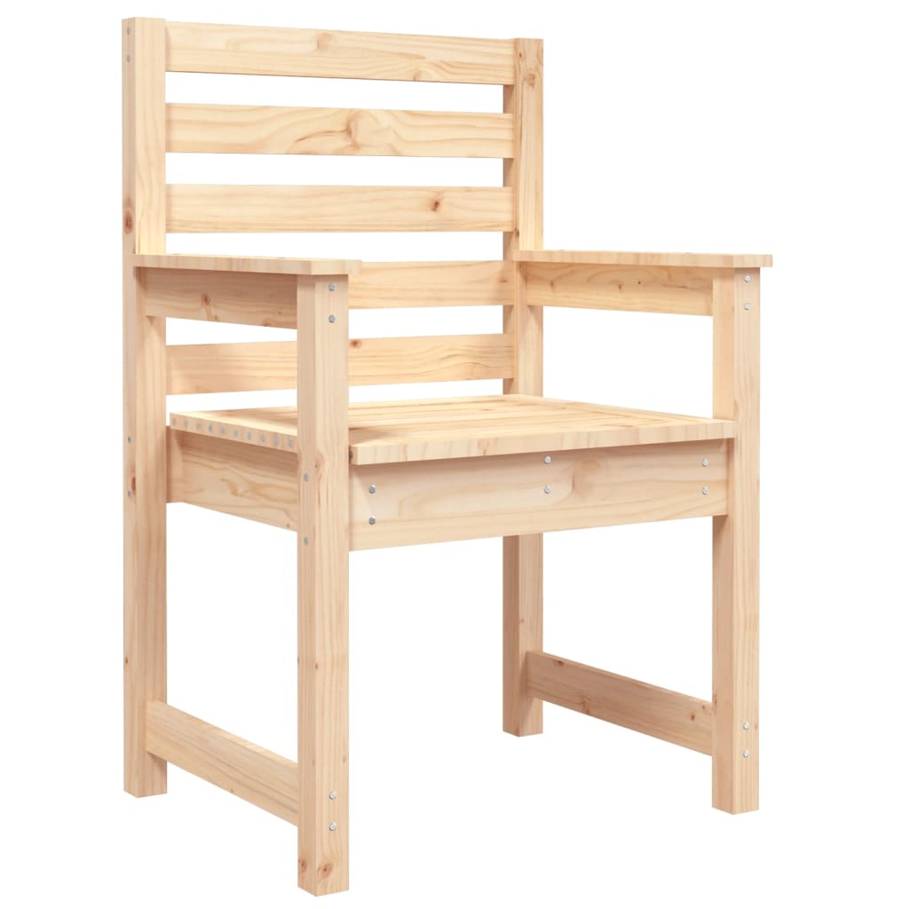 Solid Pine Wood Garden Chairs - Set of 2, 60x48x91 cm