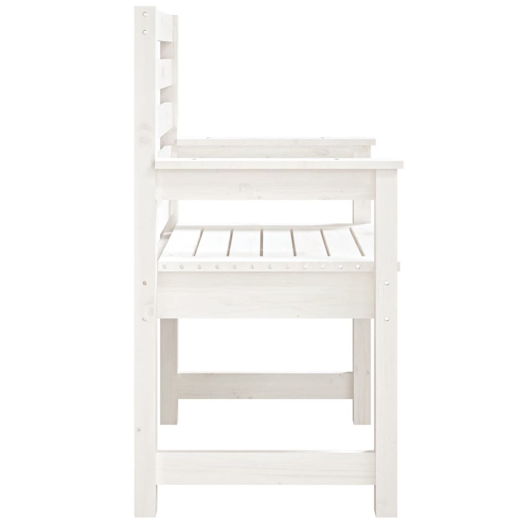 Set of 2 White Garden Chairs - Solid Pine Wood 60x48x91 cm