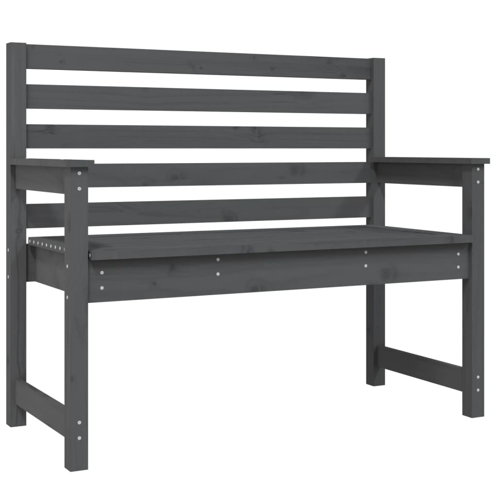 Solid Pine Garden Bench - Grey, 109x48x91.5 cm