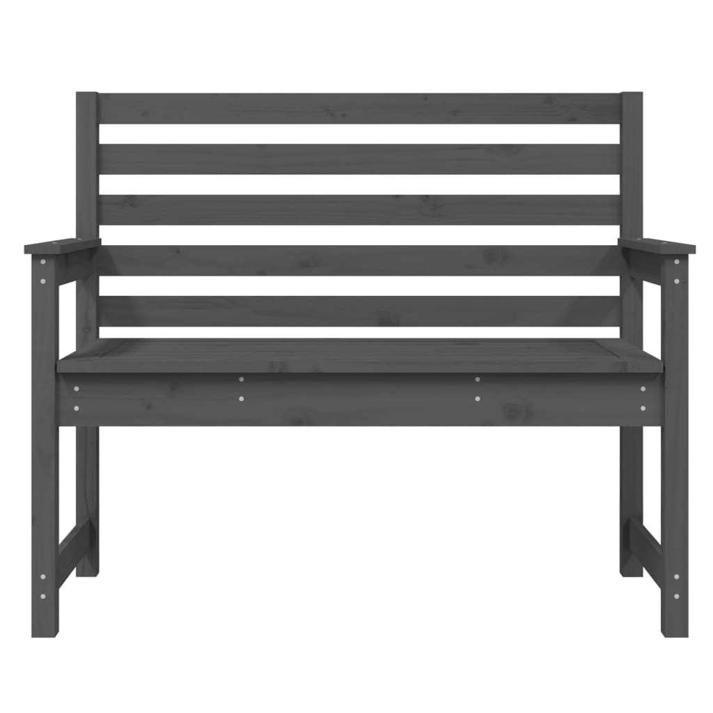 Solid Pine Garden Bench - Grey, 109x48x91.5 cm