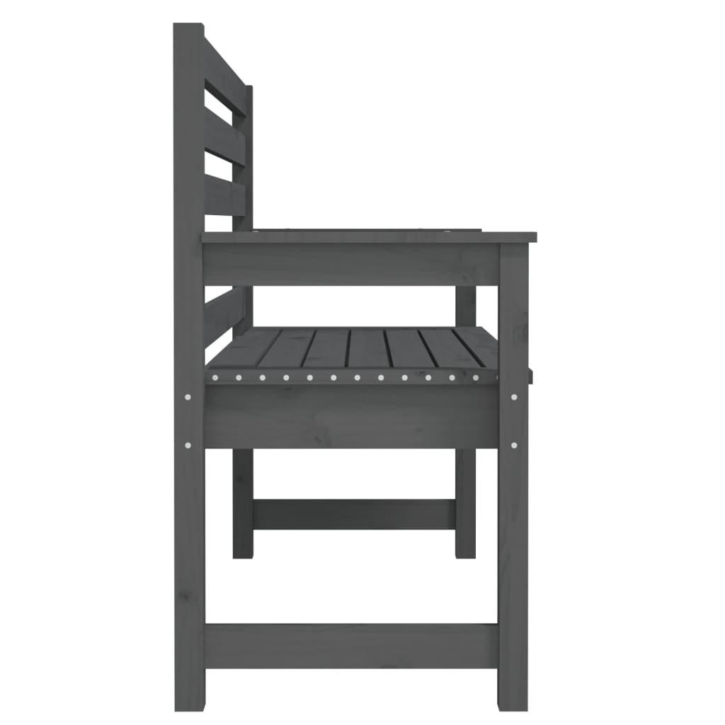 Solid Pine Garden Bench - Grey, 109x48x91.5 cm