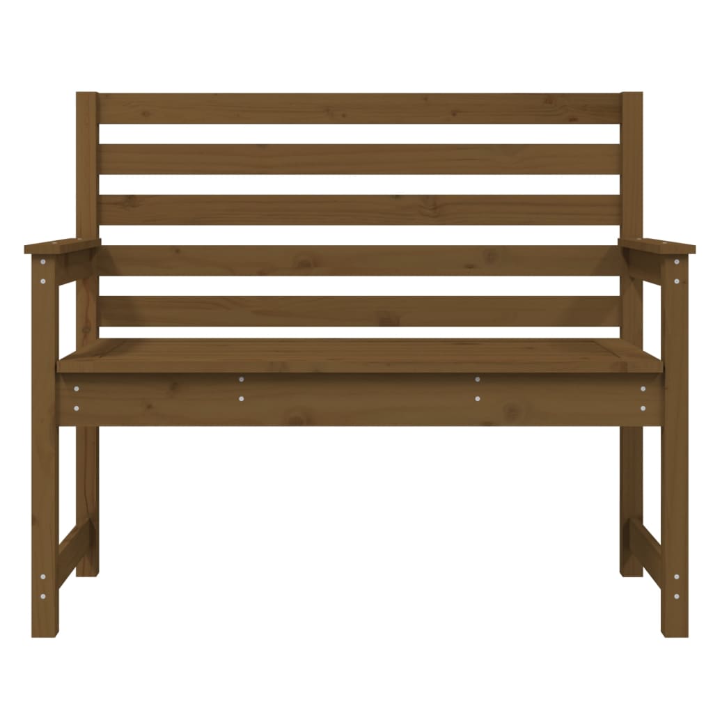 Solid Pine Garden Bench - Honey Brown, 109x48x91.5 cm