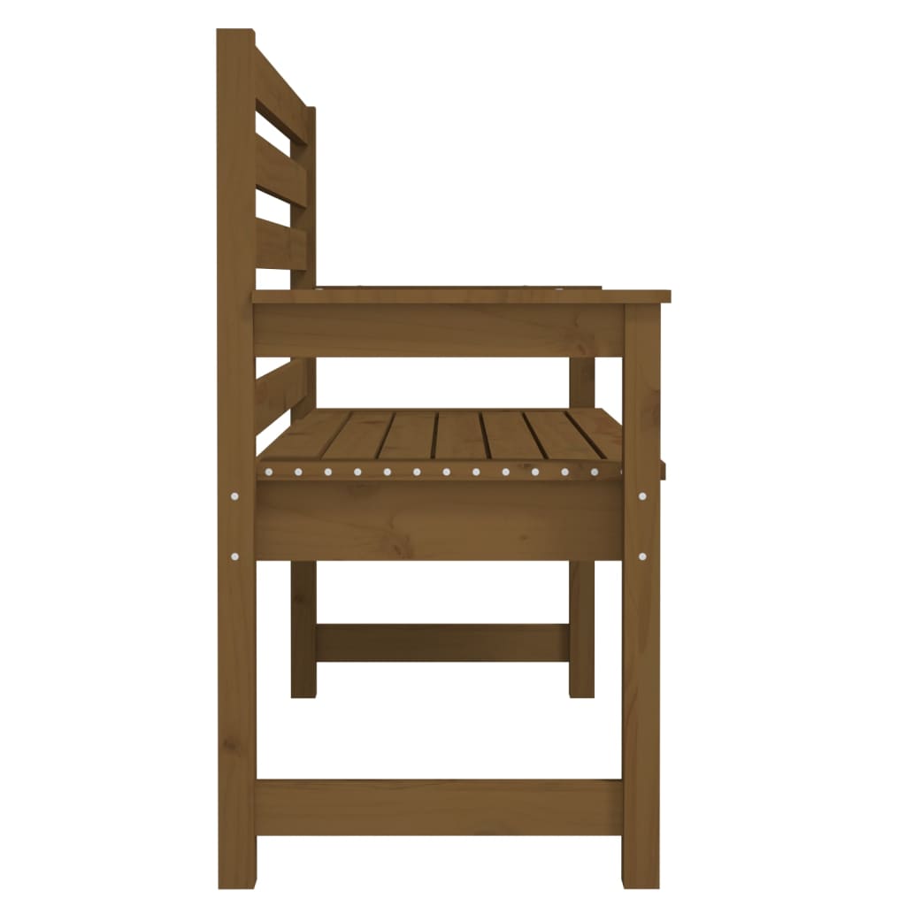 Solid Pine Garden Bench - Honey Brown, 109x48x91.5 cm