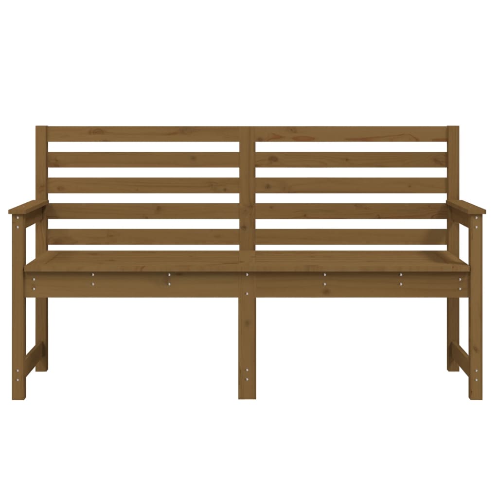 Honey Brown Solid Pine Wood Garden Bench - 159.5x48x91.5 cm