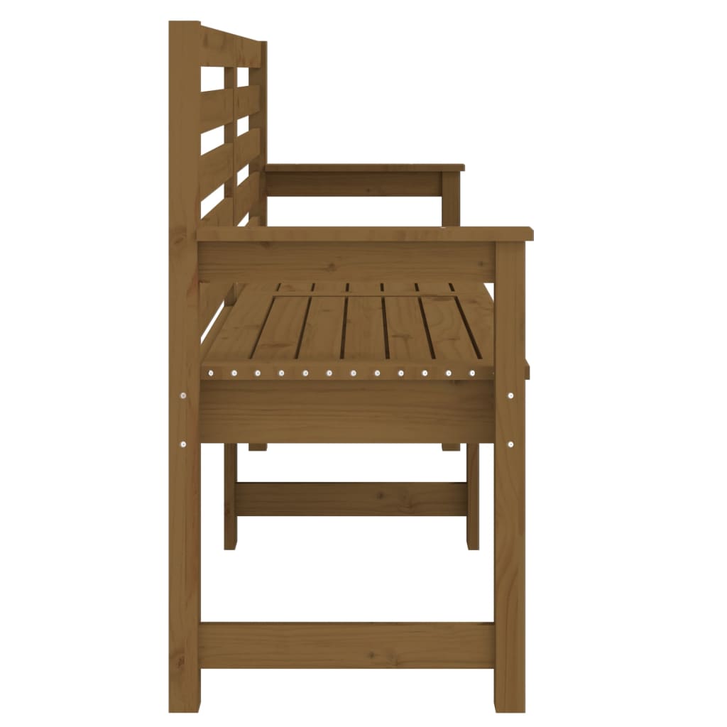 Honey Brown Solid Pine Wood Garden Bench - 159.5x48x91.5 cm