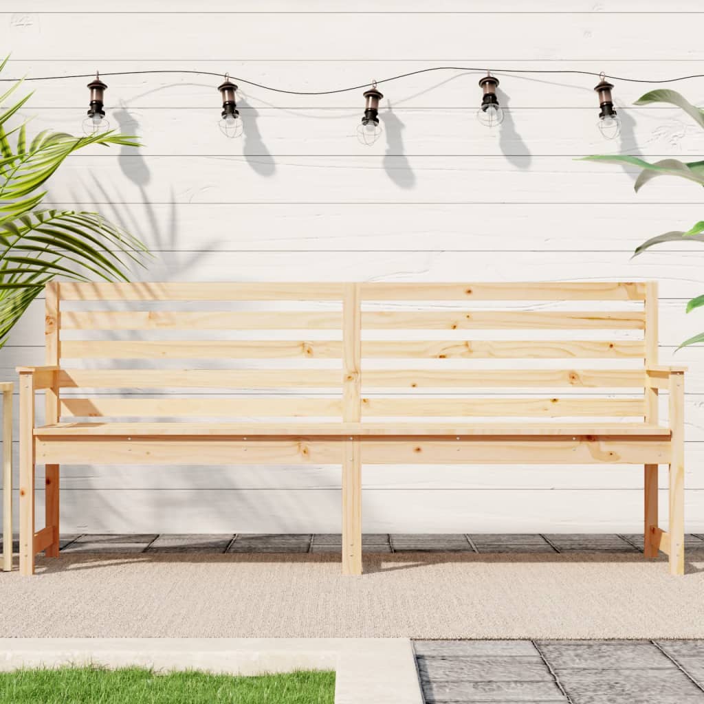 Solid Wood Pine Garden Bench, 203.5x48x91.5 cm - Durable and Stylish