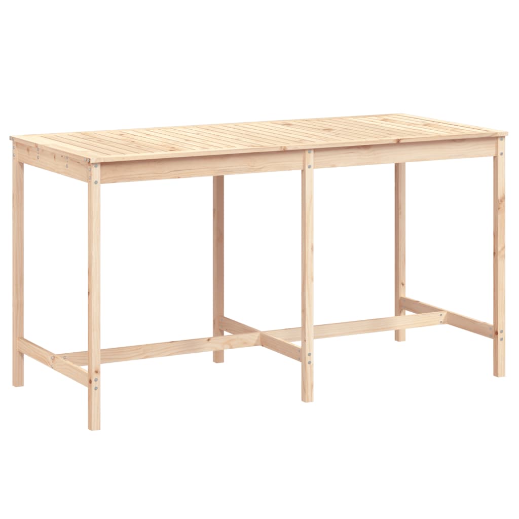 Solid Pine Wood Garden Table - 203.5x90x110 cm, Natural Finish