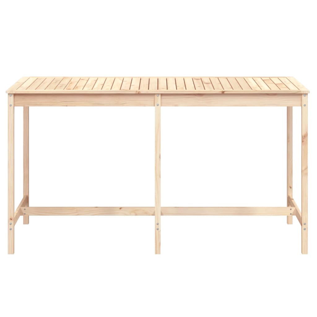 Solid Pine Wood Garden Table - 203.5x90x110 cm, Natural Finish