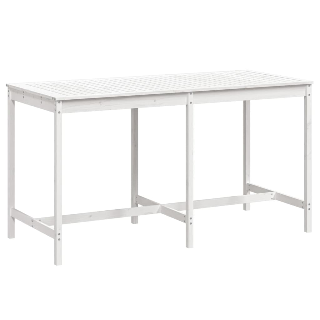 Solid Pine Garden Table - White, 203.5x90x110 cm